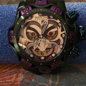 Invicta Reserve Men's Black and Purple Joker Dial Chronograph Watch